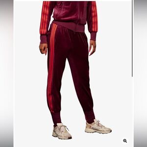 Ivy Park Adidas Burgundy Velour Track Pants Ivy Heart Collection Valentines Day